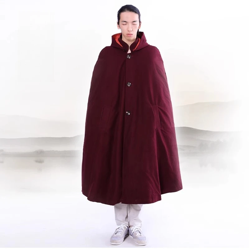 يمكن تفكيك الملابس القطنية الشتوية وغسلها، عباءة رجالية بطبقة مزدوجة سميكة ومتوسطة وطويلة