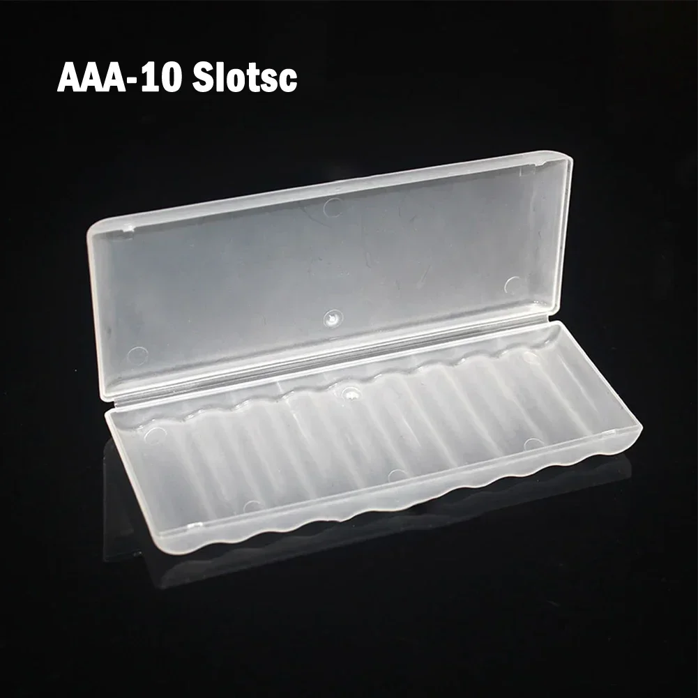 10 Slot Transparent White Plastic Battery Storage Box Hard Container Holder Case For AAA/AA/18650 Battery Organizer Accessories