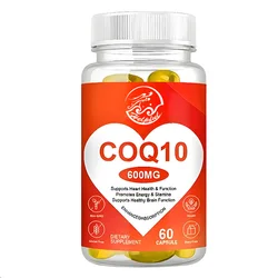 Coenzyme Q10 600mg high absorption, 60 vegetarian capsules, non GMO heart dietary supplement