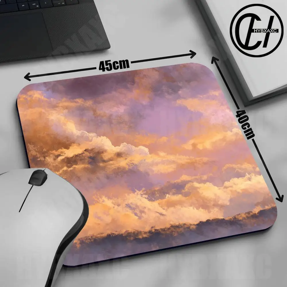 Pink pastel‌ Clouds Mouse Pad Gaming Laptops Mousepad Gamer Carpet Keyboard Mat Desk Protector Anime Cartoon Mause Pads 18X22