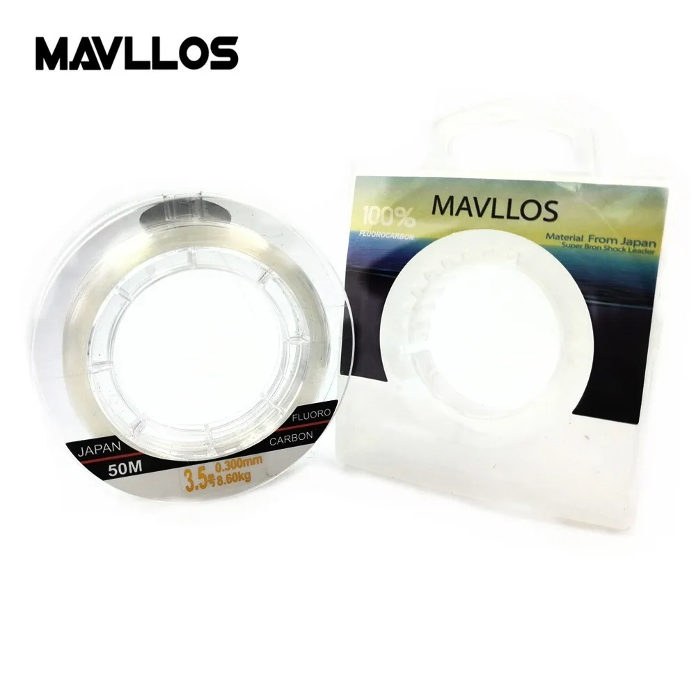 Mavllos Ancient Fluorocarbon Fishing Line with Force 5-72Lb 100% Monofilament Leader Japanese Original Carbon Line Carp Lines