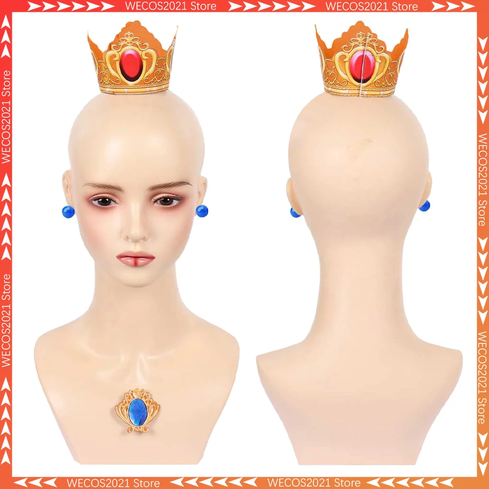 

Disguise Princess Peach Cosplay Crown Earrings 2026 Anime Game Movie Women Disfraz Costume Halloween Role Play Fancy Dress Prop