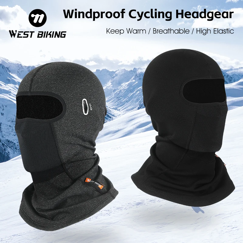 WEST BIKING 2PCS Windproof Cycling Headgear Winter Warm Balaclava Cap Breathable Men Women Outdoor Sports Fishing Climbing Scarf