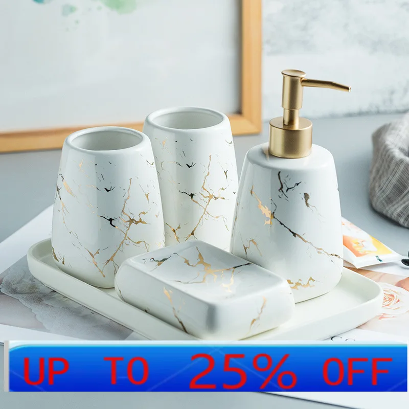 

LH ceramic bathroom toiletries, bathroom supplies, toilet mouthwash cup decorative ornament