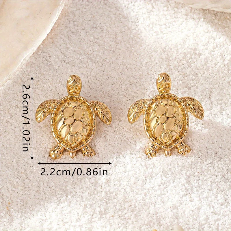 

[Элегантные серьги-черепахи] Элегантные и модные женские серьги-черепахи | Поставки из нержавеющей стали из сплава, универсальные аксессуары.