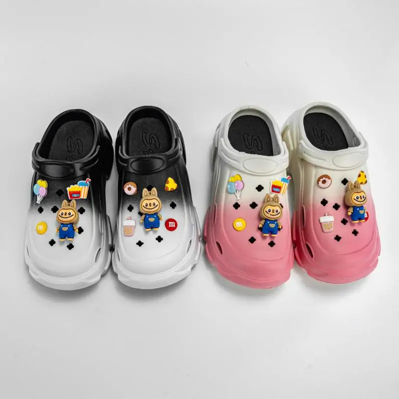 

Anime Cartoon Labubu Girls Soft Bottom Anti Slip Crocs Summer Cute New Versatile Casual Beach Shoes Friends Holiday Gift