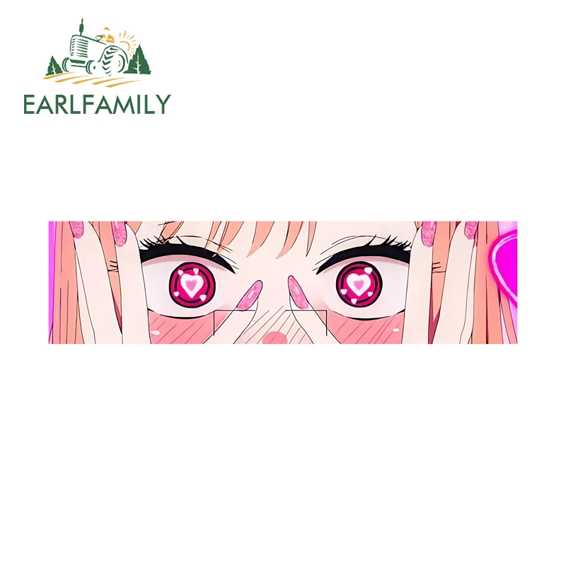 EARLFAMILY Kitagawa Marin Eye Long Strip Car Stickers Shy Exquisite Edgy Decal Sunscreen Anime Car Windows Trunk Sticker