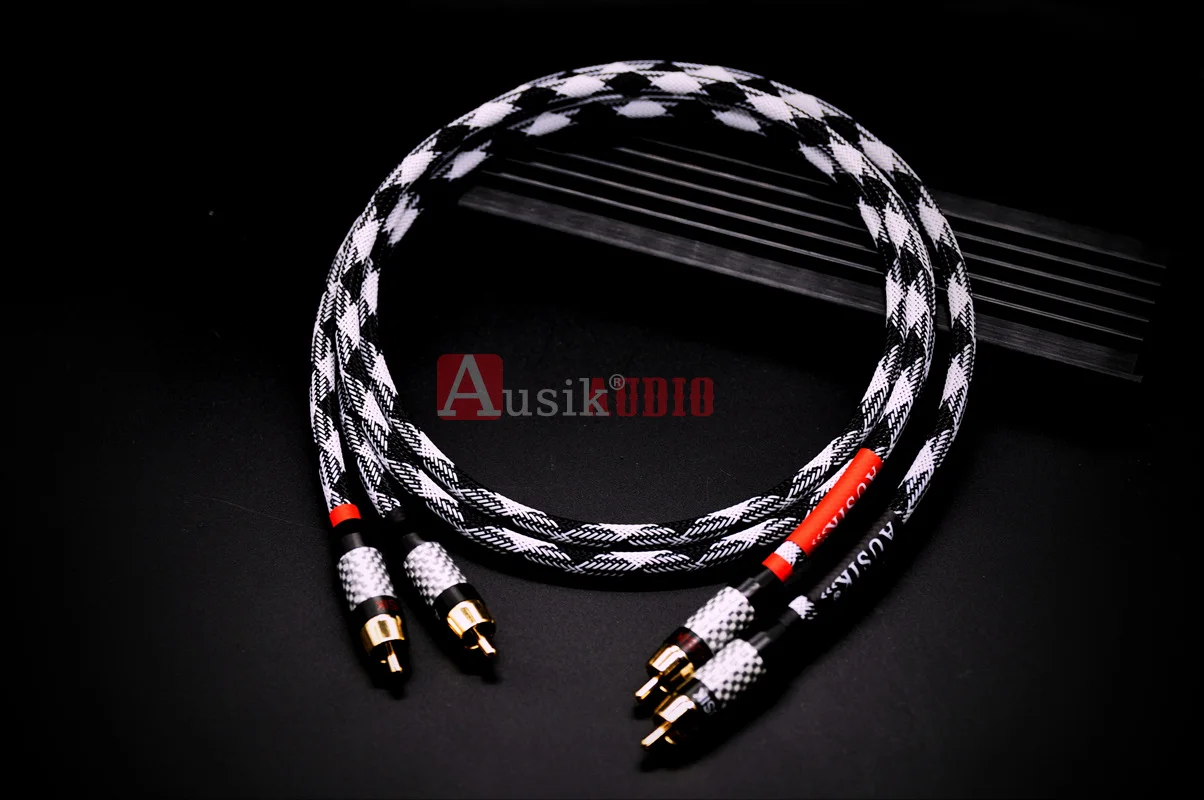 1Pair HiFi 4N-OFC CANARE RCA  To RCA Audio Cable For Power Amplifier DAC Preamp / AUSIK AS022