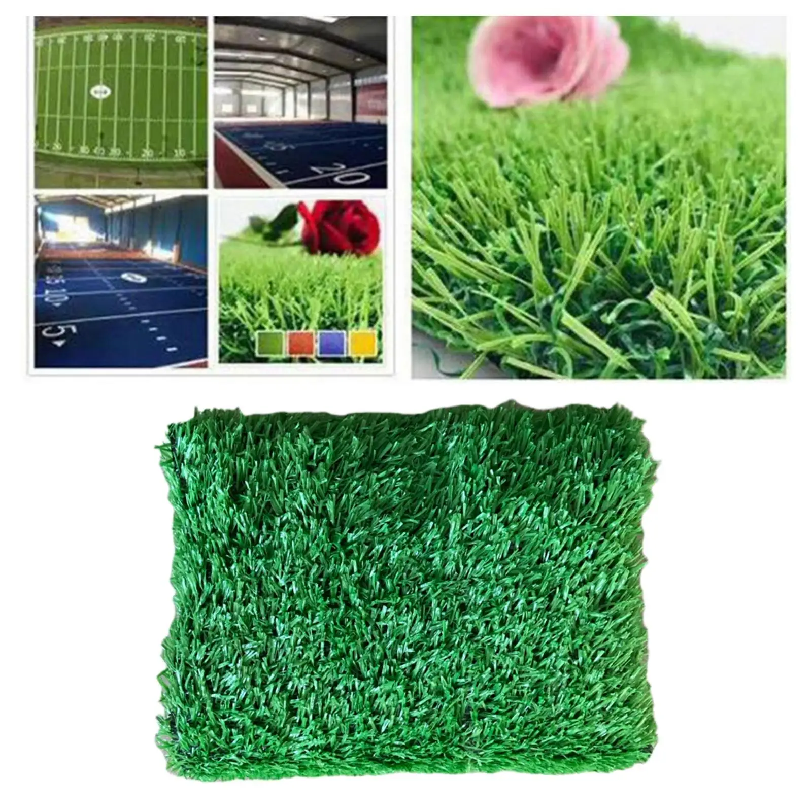 Artificial Grass Turf Lawn Indoor Outdoor Synthetic Grass Mat Home Backyard Patio Garden Balcony Rug Drainage Holes Non-Slip