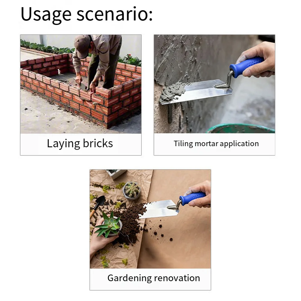 

3 Piece Plastering Knives Set with Ergonomic Handles and Carbon Steel Construction for Garden Renovation and Finishing