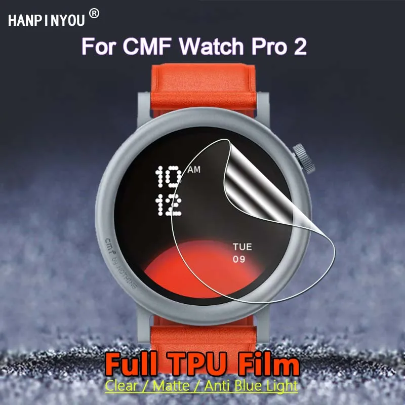 

2Pcs For CMF Watch Pro 2 Ultra Slim Clear / Matte / Anti Blue Light Soft TPU Hydrogel Film Screen Protector -Not Tempered Glass