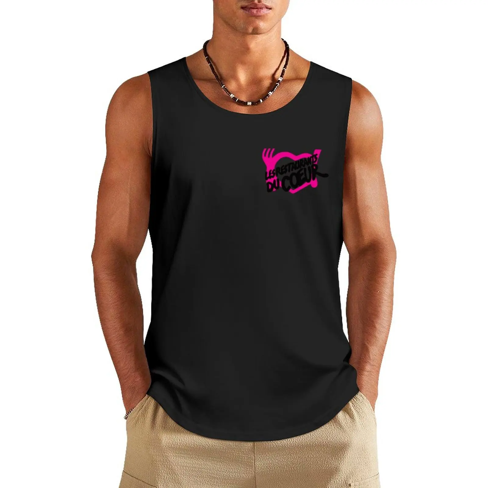 Les Restos du Coeur Tank Top Man sleeveless shirt Vests sports vest gym top