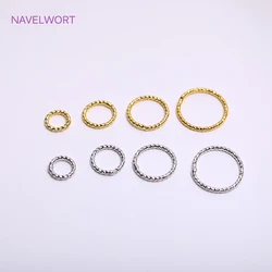 18K Gold Plating Round Twist-Style Closed Ring,DIY Bracelet Necklace Making Accesories Jewelry Making Supplies Wholesale