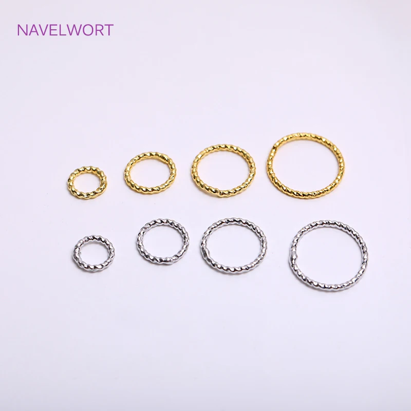 18K Gold Plating Round Twist-Style Closed Ring,DIY Bracelet Necklace Making Accesories Jewelry Making Supplies Wholesale