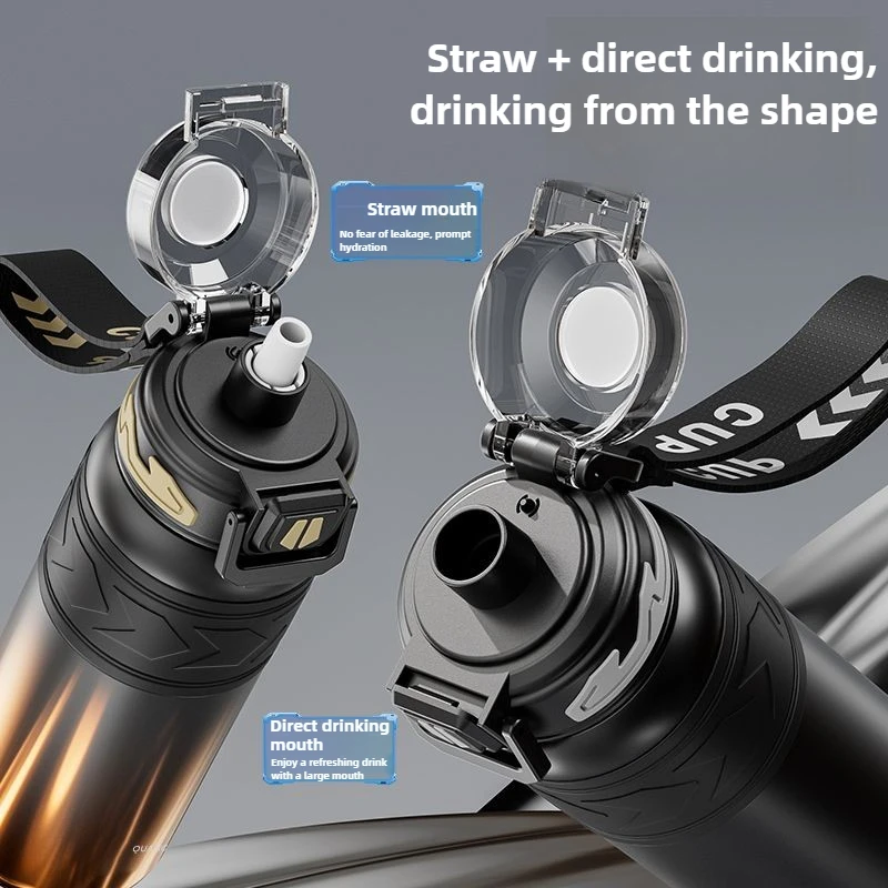 Xiaomi quanGe copo de isolamento copos de água de grande capacidade para homens e mulheres estudantes 316 copos de aço inoxidável copo de palha portátil