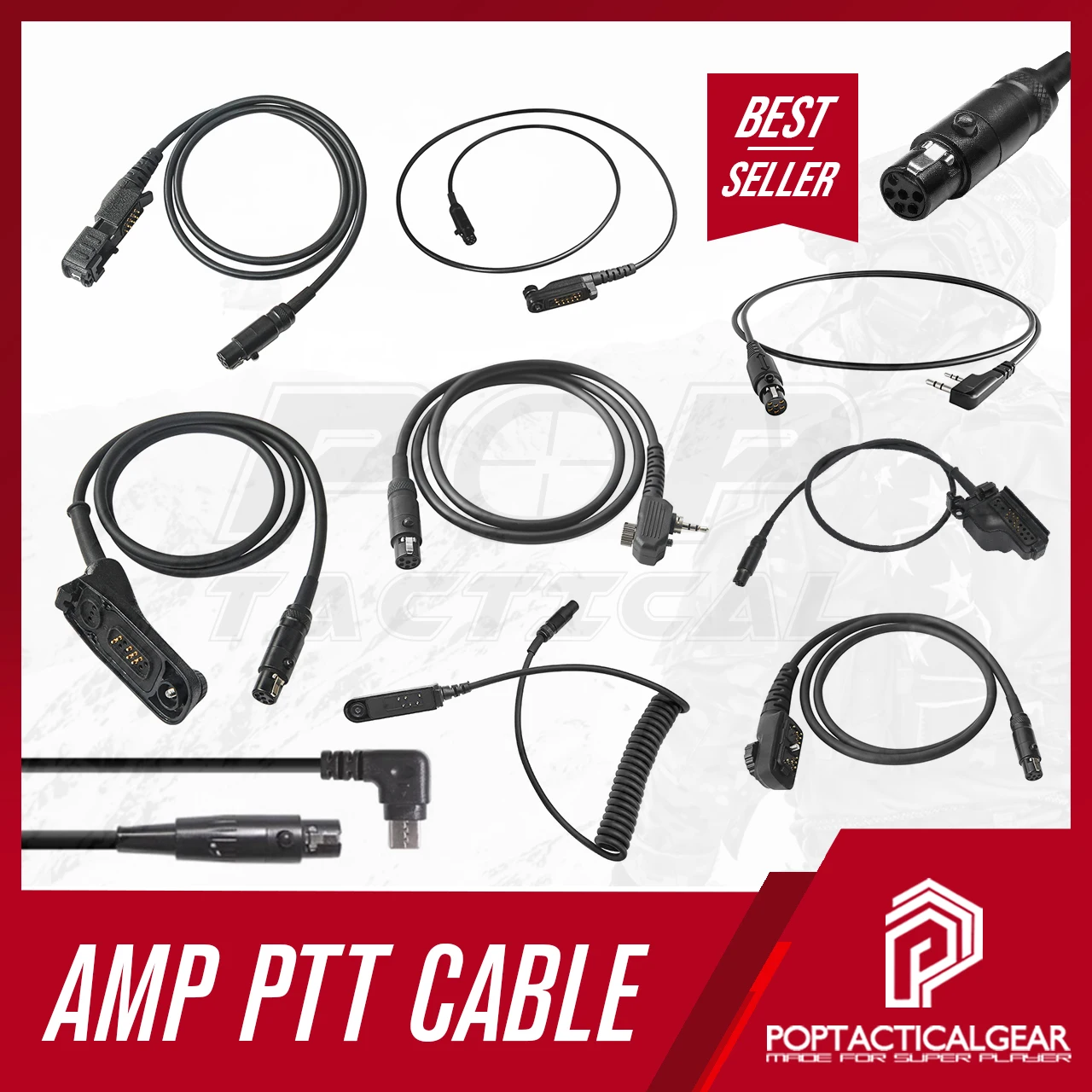 FMA AMP KN6 cable PTT 6 pines U174/U para comunicación táctica - imagen 5