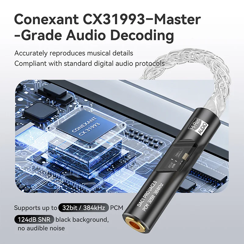 KBEAR DAC1PRO Type-C to 3.5mm HiFi DAC Dongle, Lossless Digital Audio Decoder Adapter Cable,HI-RES for TBX,Kalideer,KB02 - view 4