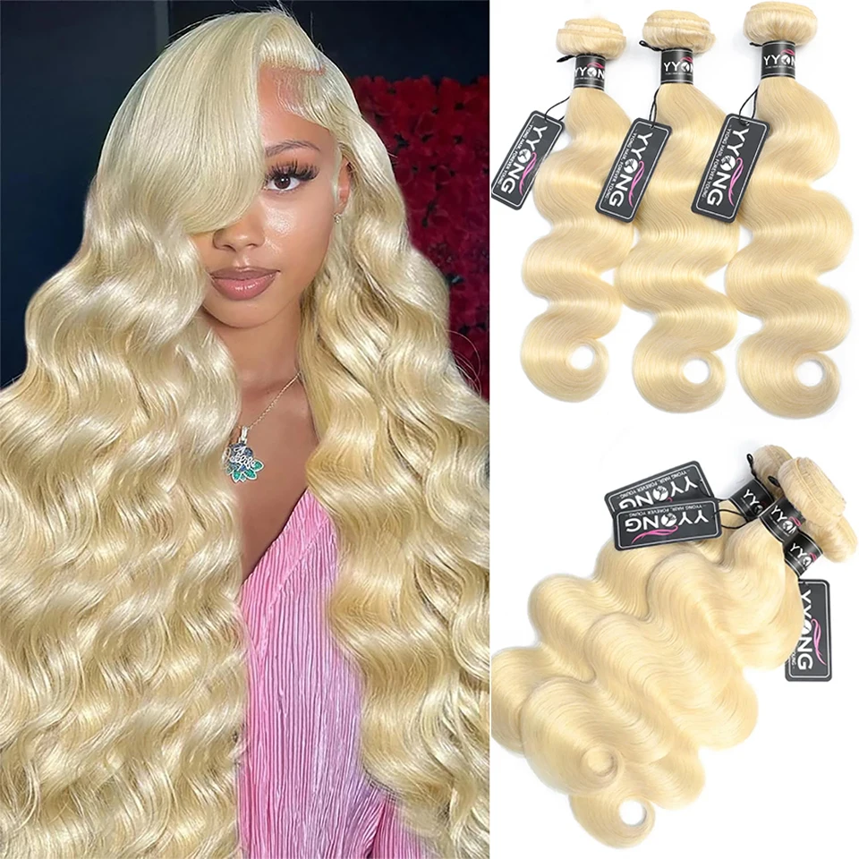 

Yyong Brazilian Body Wave 613 Blonde Bundles 1/3/4 Bundles Hair Weaving Remy Honey Blond 100% Human Hair Bundles 10-30 Inch