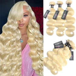 Yyong Brazilian Body Wave 613 Blonde Bundles 1/3/4 Bundles Hair Weaving Remy Honey Blond 100% Human Hair Bundles 10-30 Inch