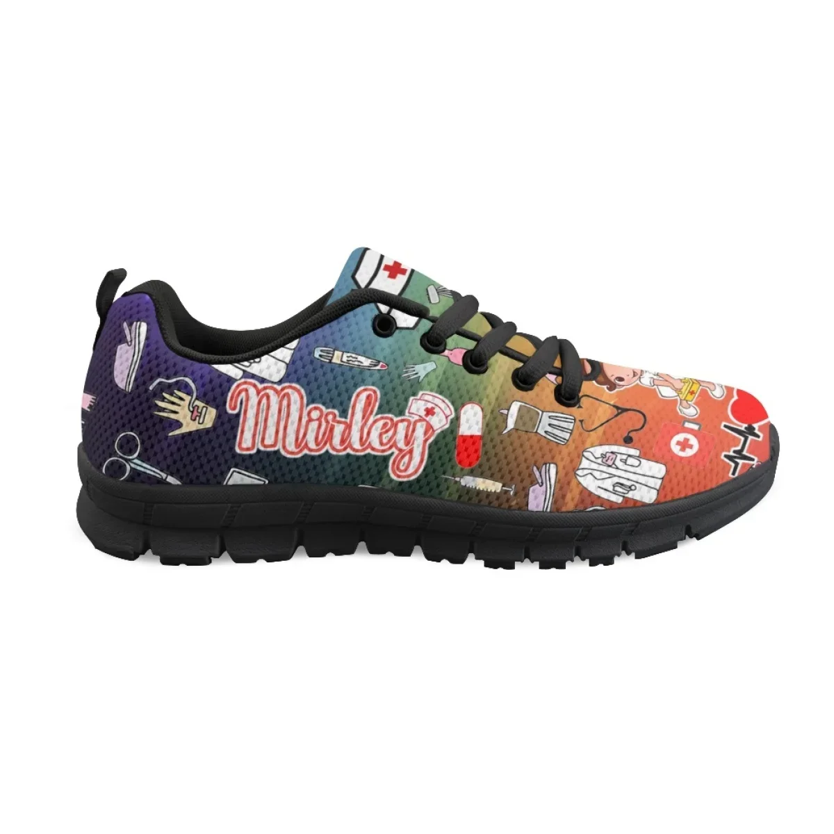 Ziekenhuis Meical EHBO Print Tiener Meisjes Ziekenhuis Werkschoenen Ronde Neus Casual Sneakers Verpleegster Meisjes Patroon Damesschoenen