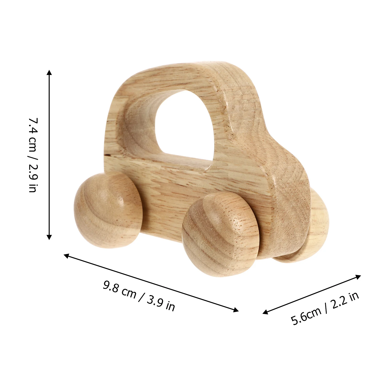 Toddler Wooden Push Car Premium Rubber Wood Infant Vehicle Development Sensory Baby Grasping Car Baby Chewing Wooden Cars