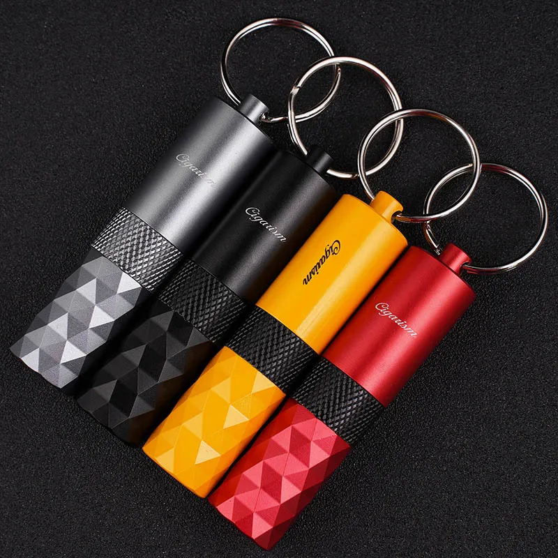 Aluminum Alloy Batch Flower Cigar Cutter and Puncher, Cigar Drill and Fork Combination with Keychain