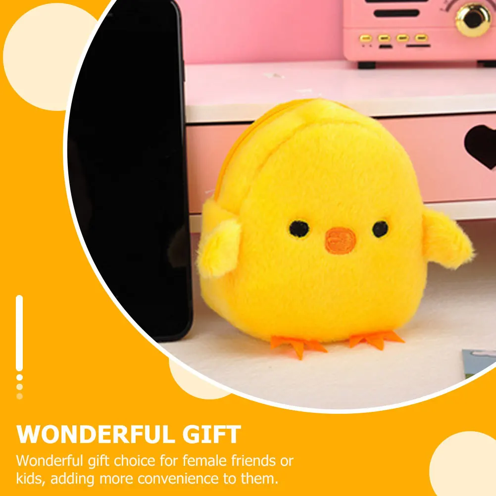 6Pcs Small Yellow Chicken Coin Purses Easter Chick Shaped Change Storage Bags for Kids Daily Use Chicken Coin Purse