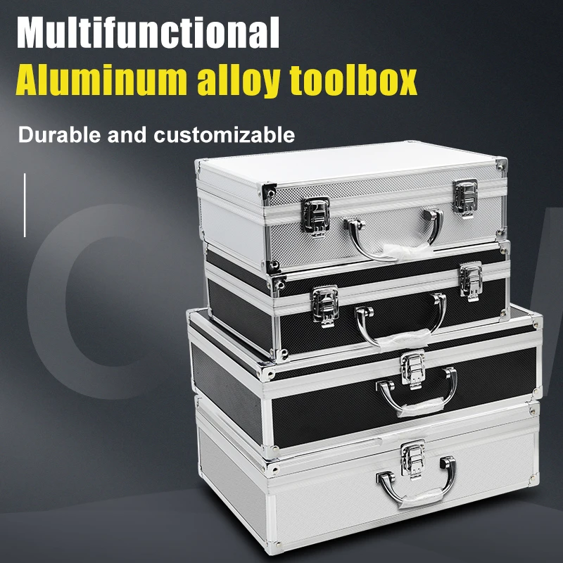 Secure & Durable Aluminum Alloy Toolbox: Portable, Versatile Storage for Tools, Equipment, and Files