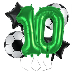 Soccer Birthday Balloon Kit Foil Football Air Globos 32inch Foil Number Balloons Kids Boys Sports Theme Party Favors Supplies
