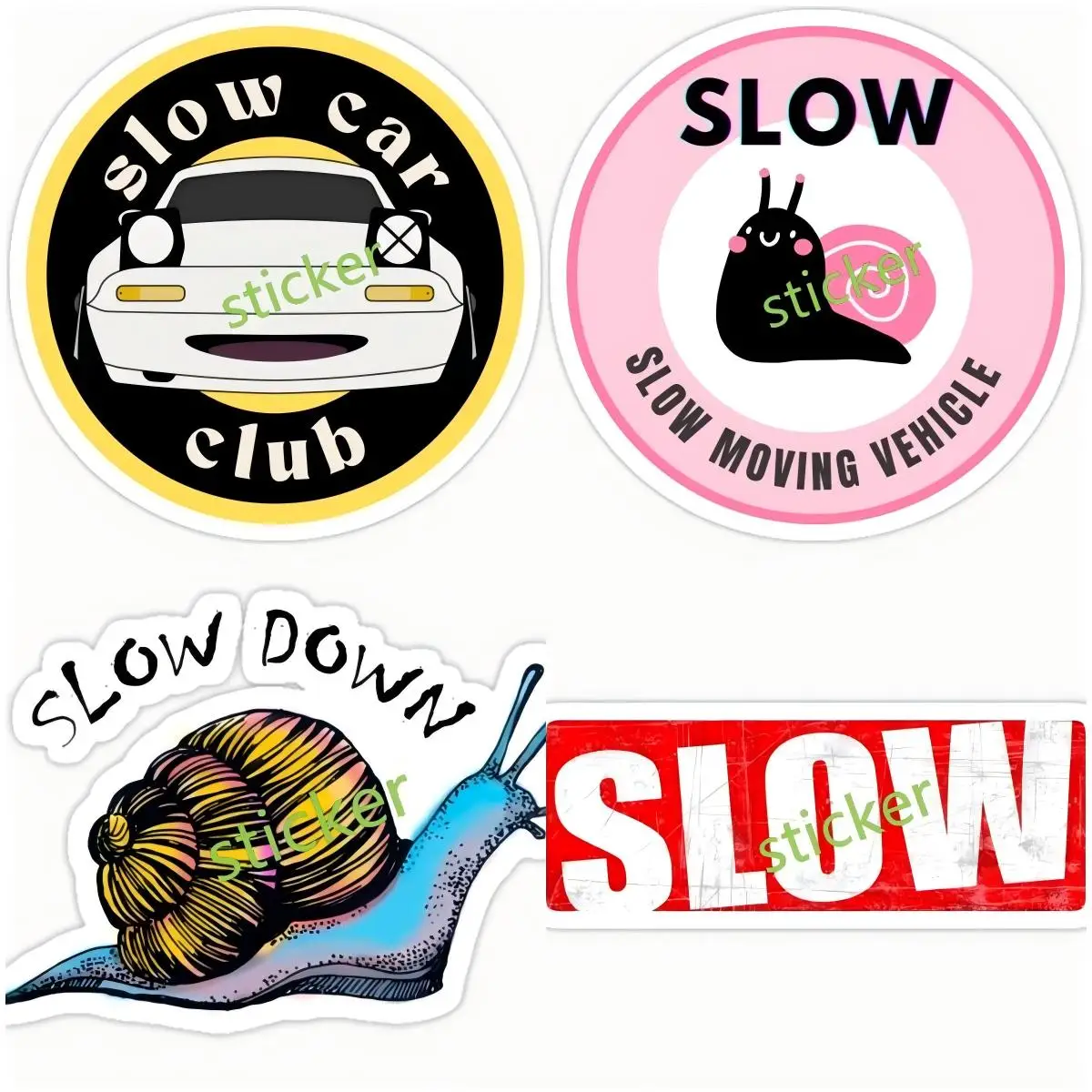 

Car Slap - Slow Car Club Turbo Snail Creative Car Stickers and Decals Waterproof Vinyl Car Assessoires Cartoon Decoration