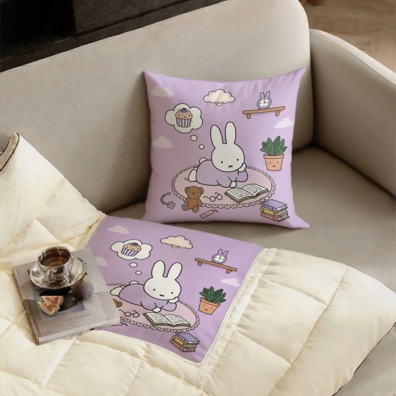 Kawaii Miffy Throw Pillow Dual Use 40*40cm Miffy Series Multi Functional Car Air Conditioning Blanket Office Nap Pillow - view 3