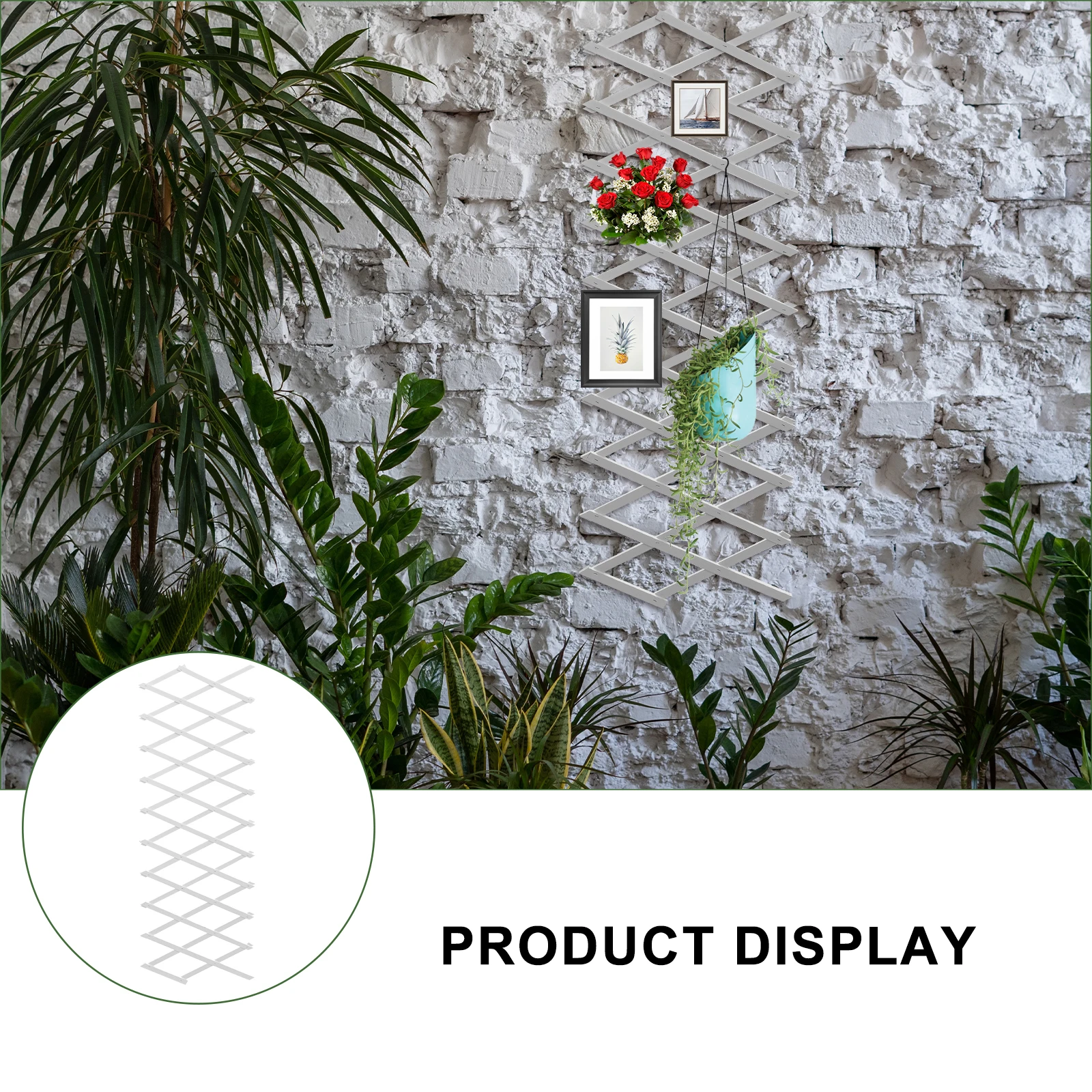 

1pc Anti corrosion Solid Wood Fence Expandable Garden Wall Trellis Lattice Climbing Plants Indoor Planting Decor Wooden Fences