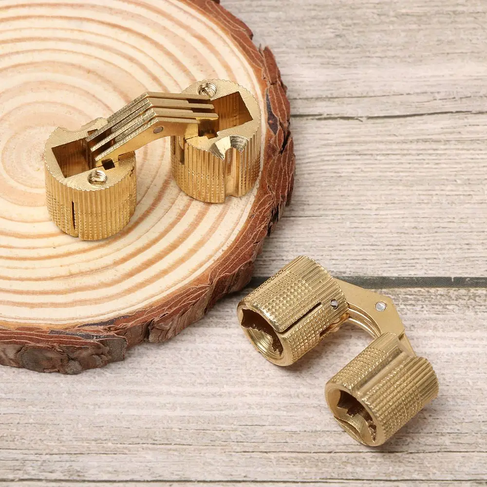 1pc New Invisible Door Hidden Furniture Hinges Cylindrical Brass Hinges