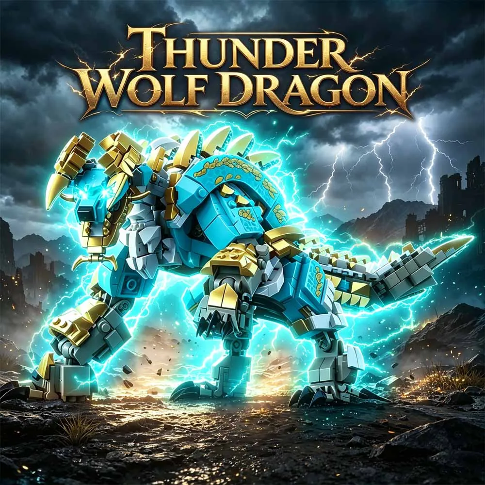 Movie Games Storm Zinogre Wolf Building Blocks Model Set,Monster Hunter Series Bricks DIY Ornament Collectible Toy,Gift 1028PCS