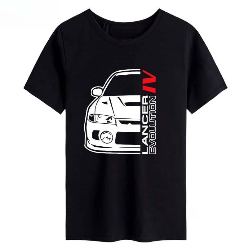 

2025 Summer New Mitsubishi EVO Modified Car Print Graphic T-shirt Men's and Women's Short Sleeve Breathable Motorcycle T-shirt