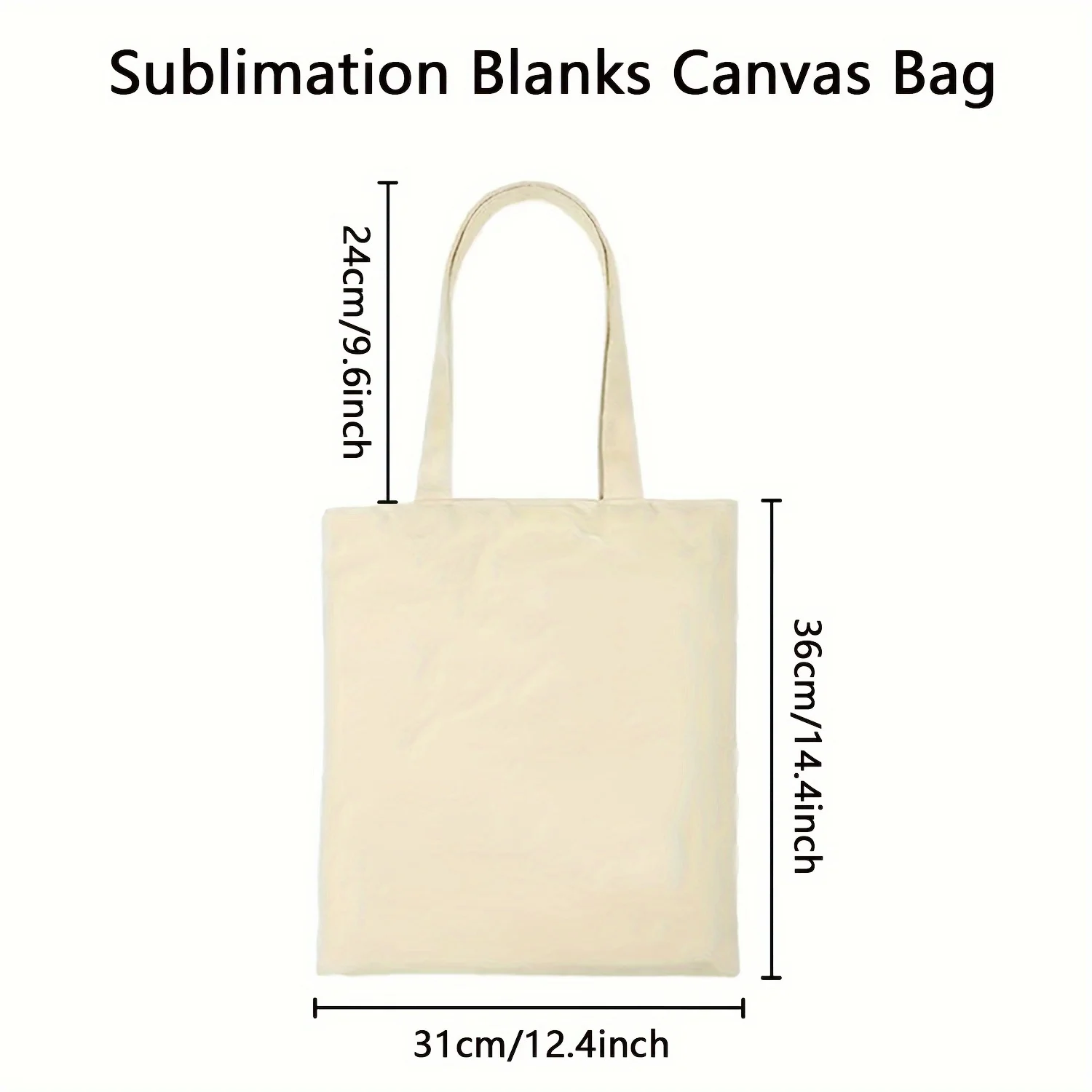 12pcs Sublimation Blanks Tote Bags, Reusable Grocery Bags DIY Heat Transfer Canvas Cosmetic Makeup Bags for Craft Gift