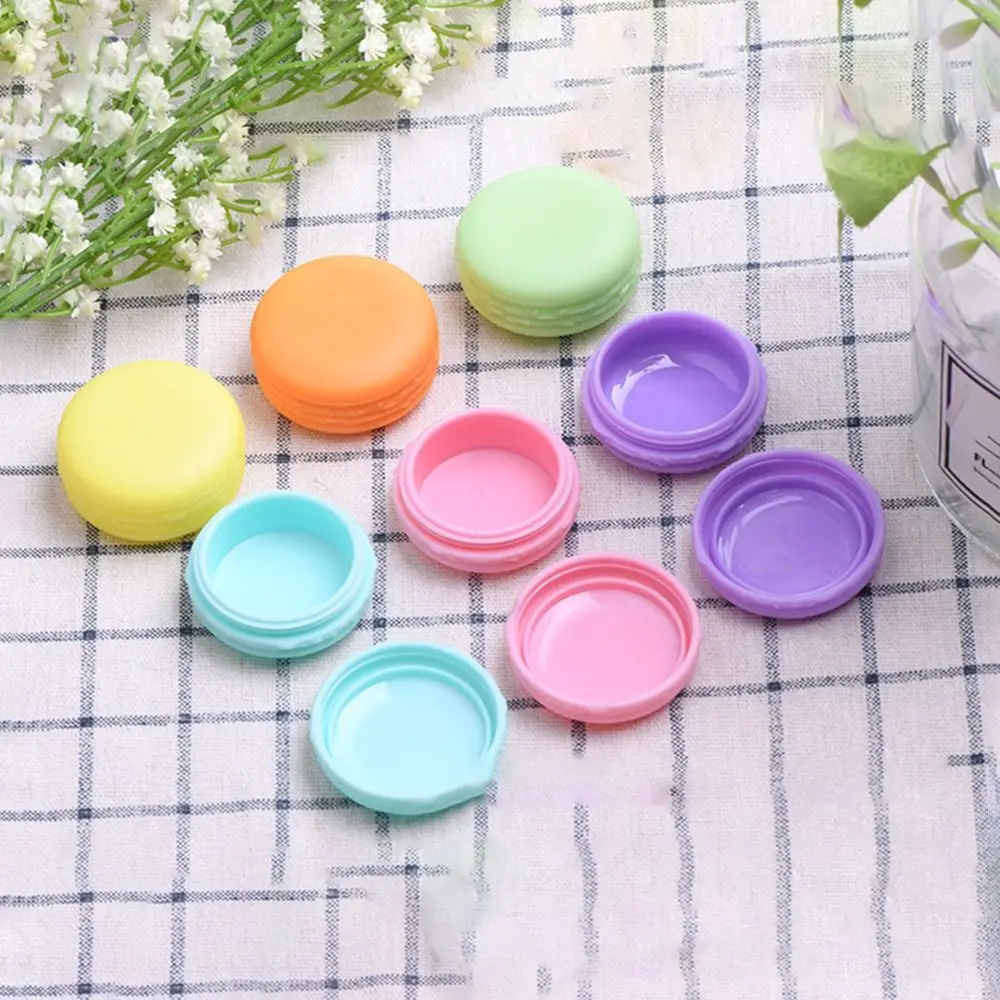 Lip Scrub Jar Mini Cosmetic Sample Container 5g 10g Cream Box Colourful Macaron Shape Cute Lip Film Jars Nail Glitter Bottle