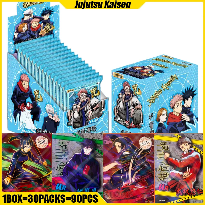 KACHUANG Jujutsu Kaisen Cards Anime Collection Thick Cards Mistery Box Board Games Toys Birthday Gifts for Boys and Girls