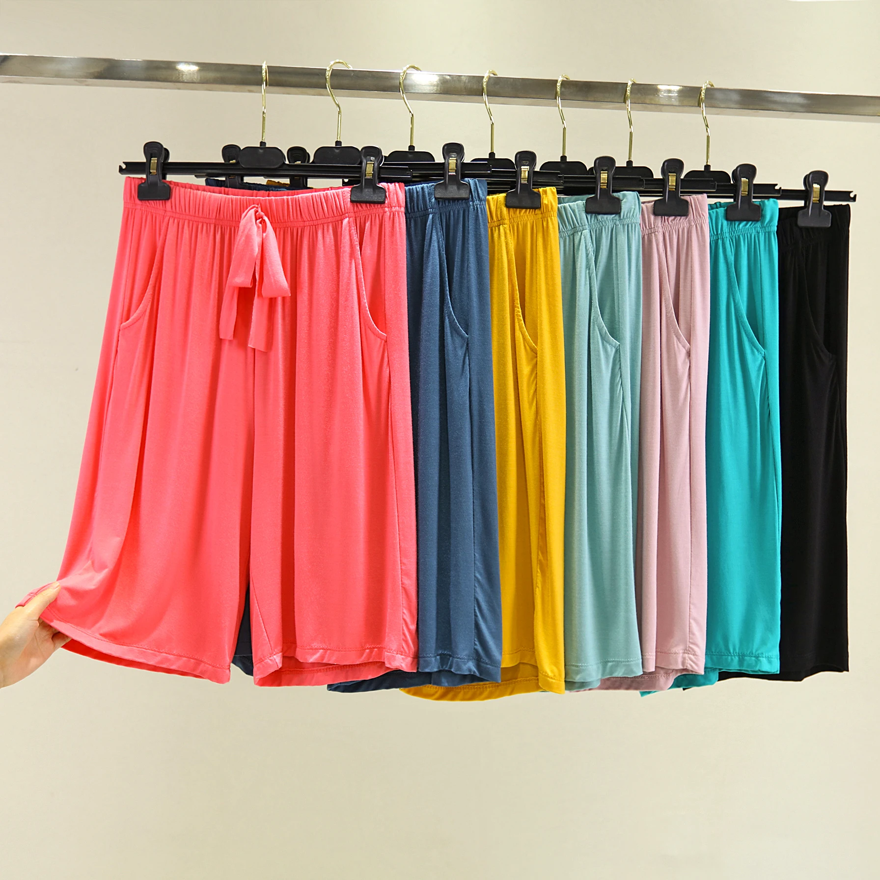 High Waist Modal Shorts Women's Casual Loose Straight Leg Wide Leg Pants Summer 2026 Fashion Slimming Versatile Casual Shorts