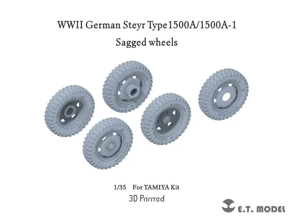 ETmodel P35-137 WWII German Steyr Type1500A/1500A-1 Sagged wheels For TAMIYA Kit