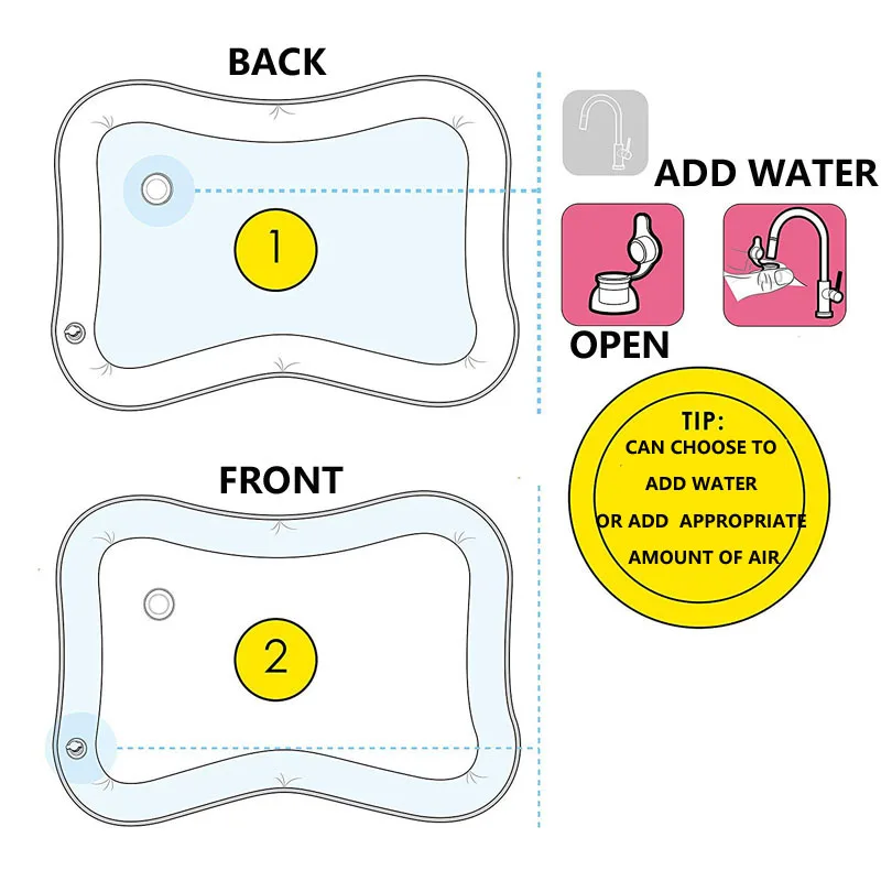 Estera de agua inflable para bebé, colchoneta de juego de agua para niño pequeño, juguetes educativos para desarrollo