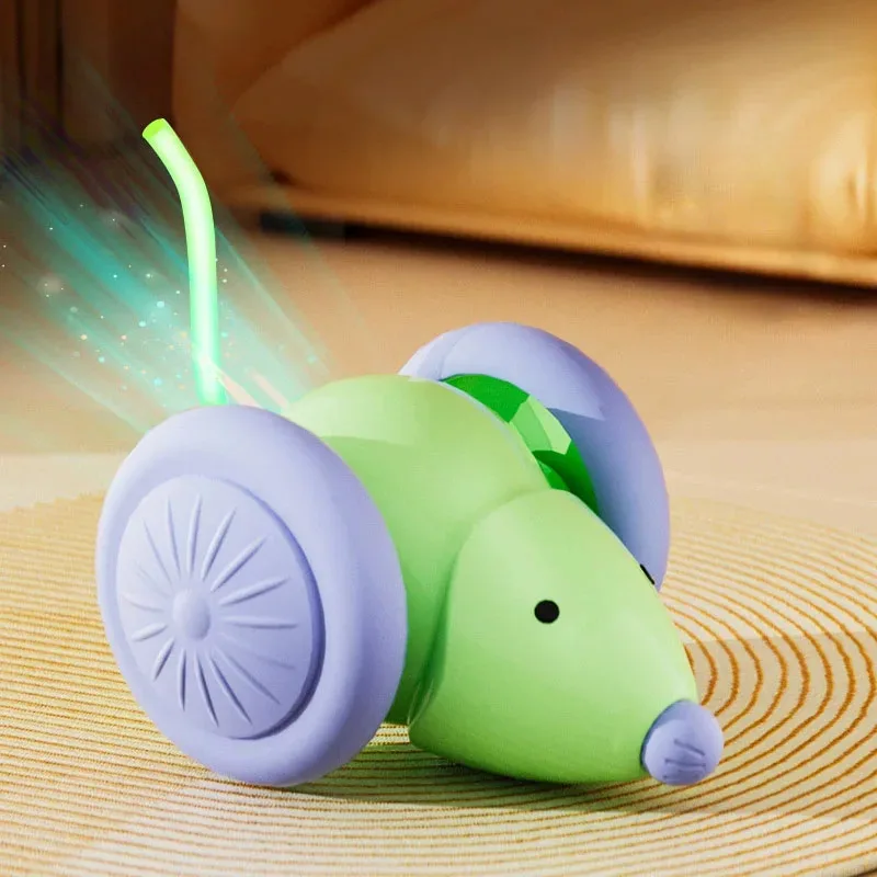 Pet Toys Interactive Cat Toy Electric Mouse Car-Mute Automatic Teaser With Intelligent Obstacle Avoidance Cat Accessories