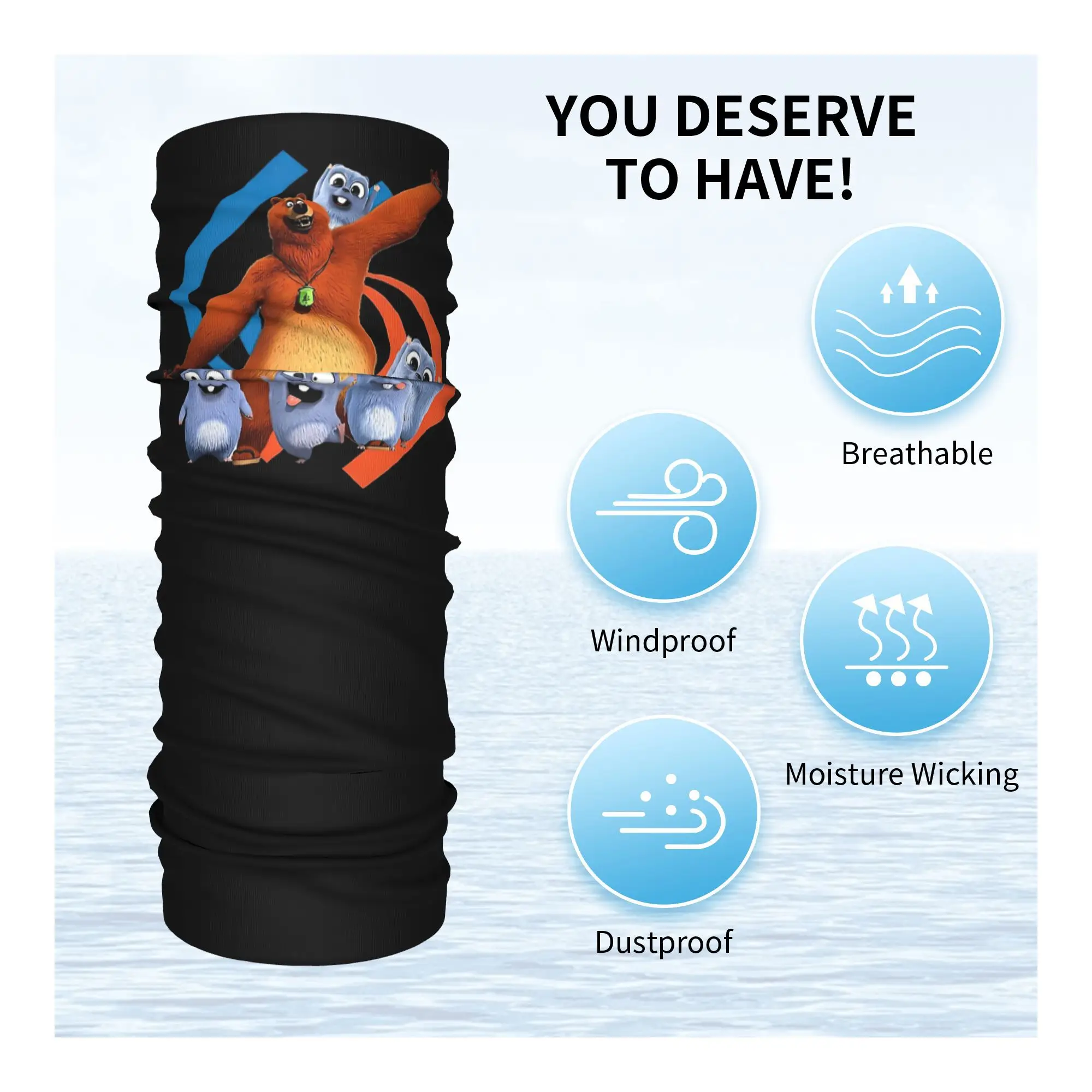 Beer en Lemmings, peuter ronde hals bandana nekbeenkap bedrukte wikkelsjaal multifunctionele fietssjaal hardlopen voor heren dames volwassenen