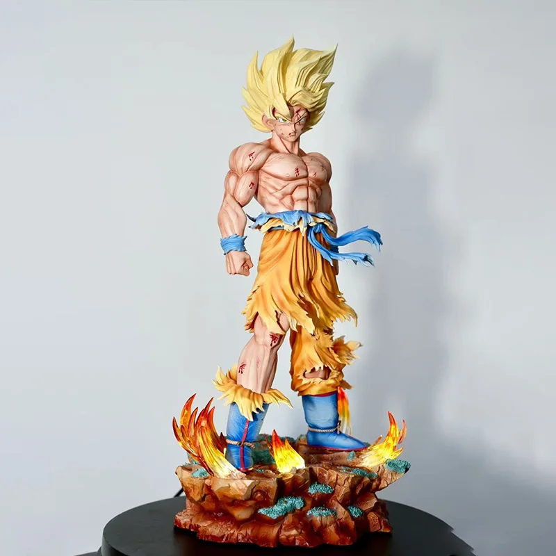

2026 New Super Saiyan Goku Action Figures Collection Mode Toys Gifts 1PCJt Statue Figure Replaceable Heads Led Base Mode Toys