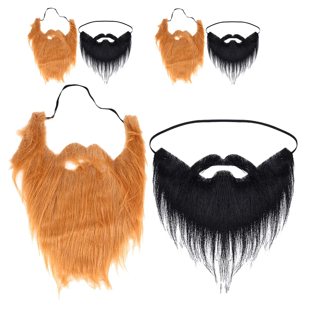 6 szt. Realistyczne sztuczne brody męskie na Halloween, kostium, cosplay, włosy na twarz, akcesoria imprezowe, wąsy, rekwizyty do odgrywania ról
