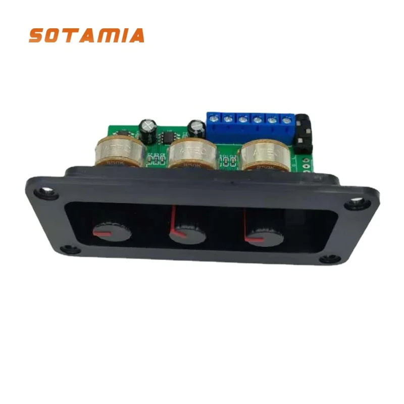 SOTAMIA Mini Power Amplifier Audio Board Stereo Amp NS4110B Sound Amplifier 2x20W HIFI Amplificador Treble Bass Tone With Panel