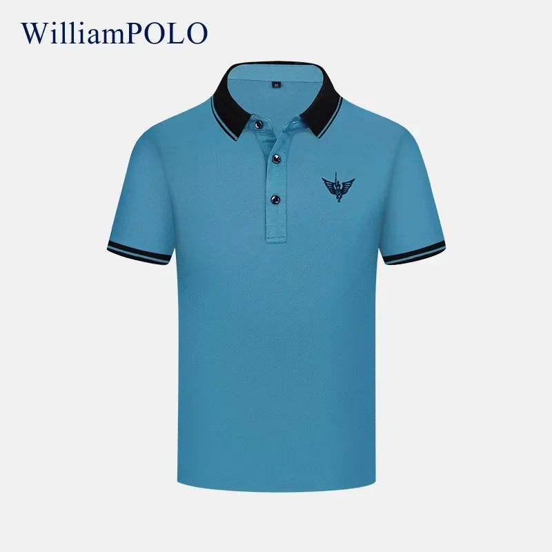 

Men's polo shirt Short sleeve Men's summer wear business upper lapel solid color breathable anti-bacterial half sleeve