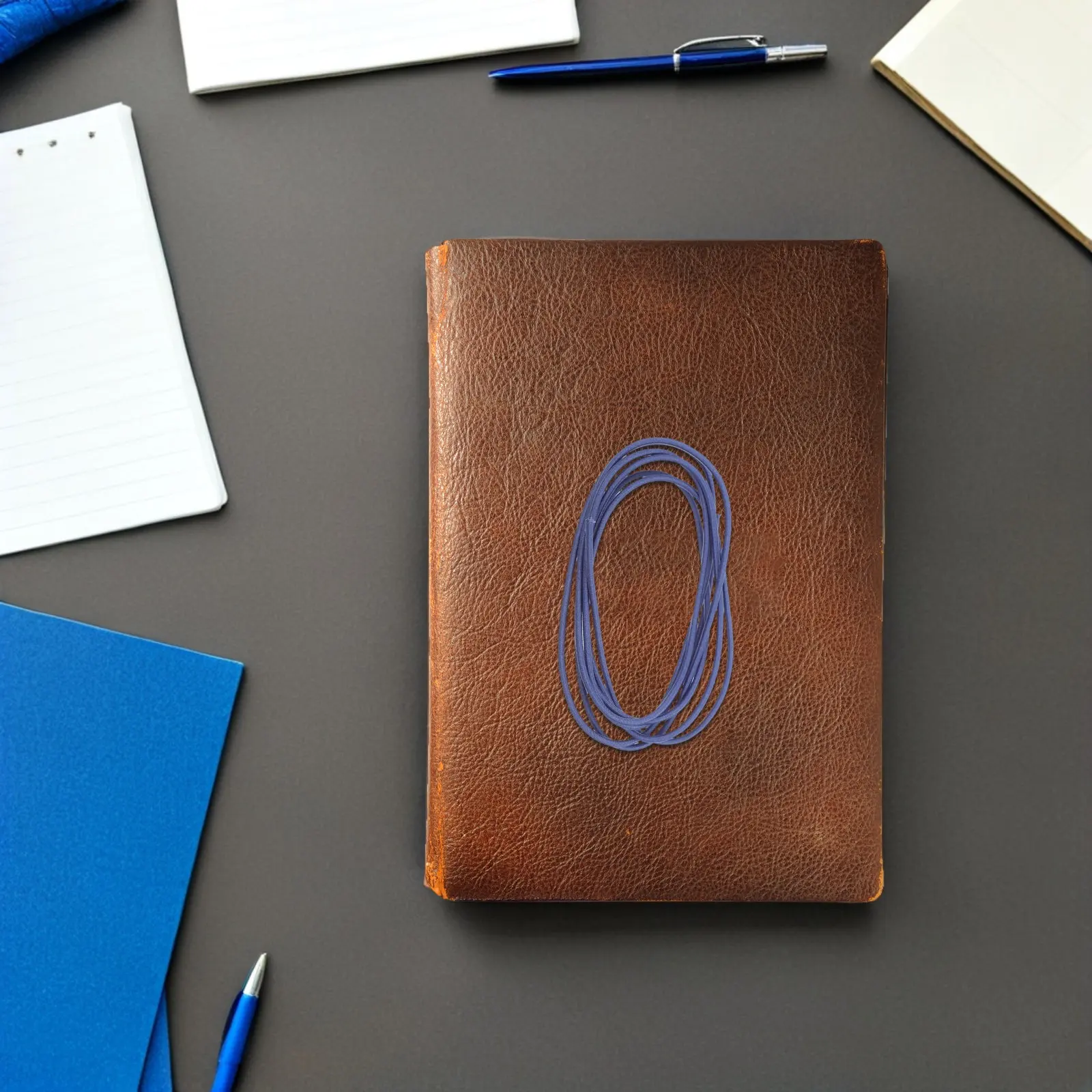15Pcs Notebook Elastic Bands Nylon Rope Stretch Strap Journals Closure Strap Travel Planner Scrapbook Accessories Blue