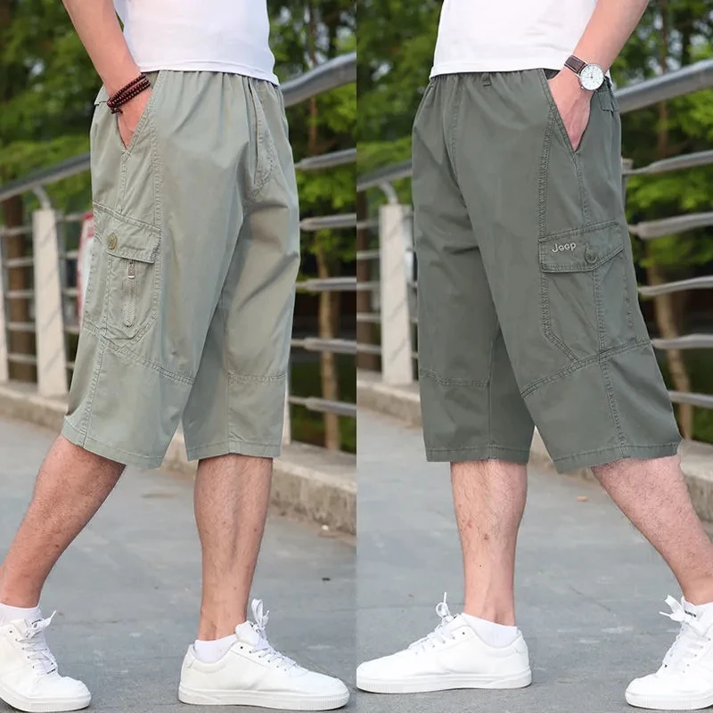 Grande tamanho de algodão gordo shorts homens carga curto casual plus size calças cortadas esportes tático folgado calças soltas 5xl 6xl verão