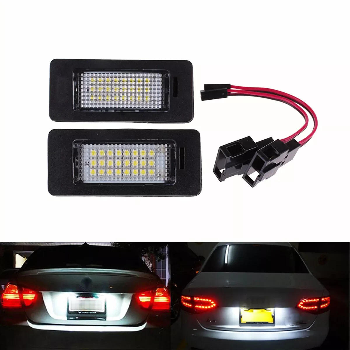 1 Pair Car Canbus Error Free LED License Light 12V For Audi A1 A4 B8 4D 5D A5 S5 2D 5D A6 S6 For VW Golf Passat Led Number lamp